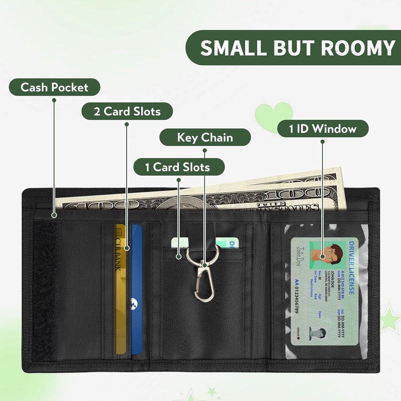 Fonwill Kids Wallets for Boys Girls Teen, Cheap Little Boys Wallet for Kids Ages 4-5-6-7-8-9-10-12, RFID Trifold Canvas Outdoor Sports Wallets with Zipper Coin Pocket, Novelty Christmas & Birthday Gifts - Image 4